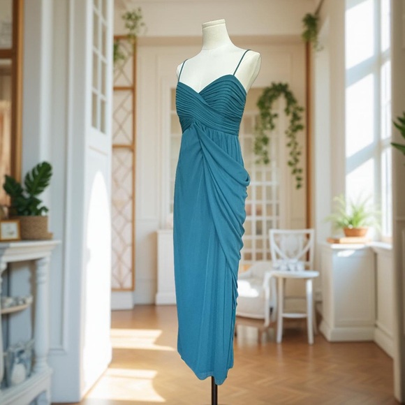 NWT Elegant Turquoise Teal Evening Gown by Alex Evenings! Size 10! NEW! - Picture 3 of 9